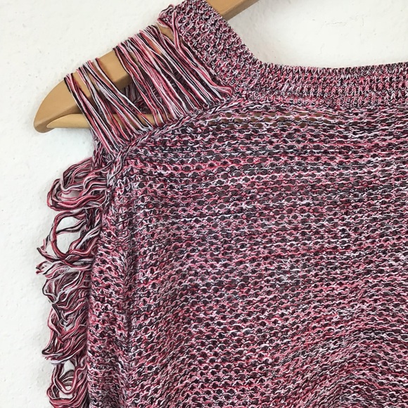 IRO Sweater Crop Pullover Distressed Knit Red M - Picture 5 of 8